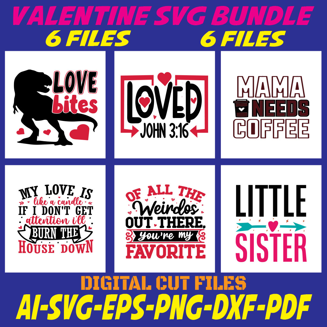 Valentine SVG Bundle cover image.