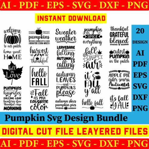 Pumpkin SVG file, Pumpkin svg bundle, pumpkin Cut file, Cricut pumpkin svg cover image.