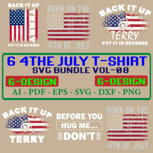 6 4th july T-shirt SVG Bundle Vol-08 cover image.
