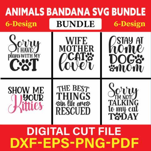 Animals Bandana T-shirt Design Bundle Vol-3 cover image.