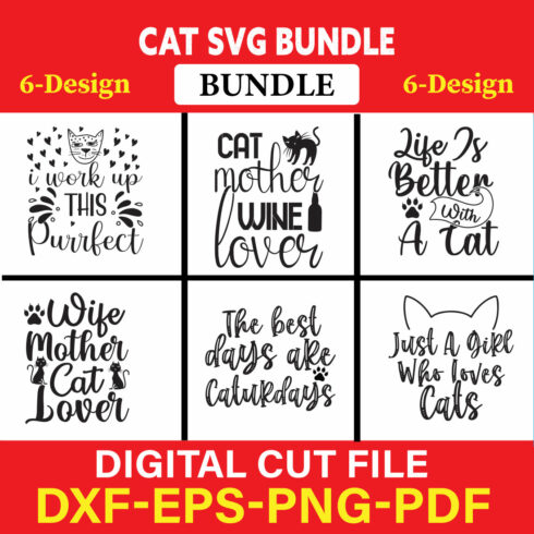 Cat svg bundle, cat mom svg,Cat T-shirt svg , crazy cat lady svg Vol-07 cover image.