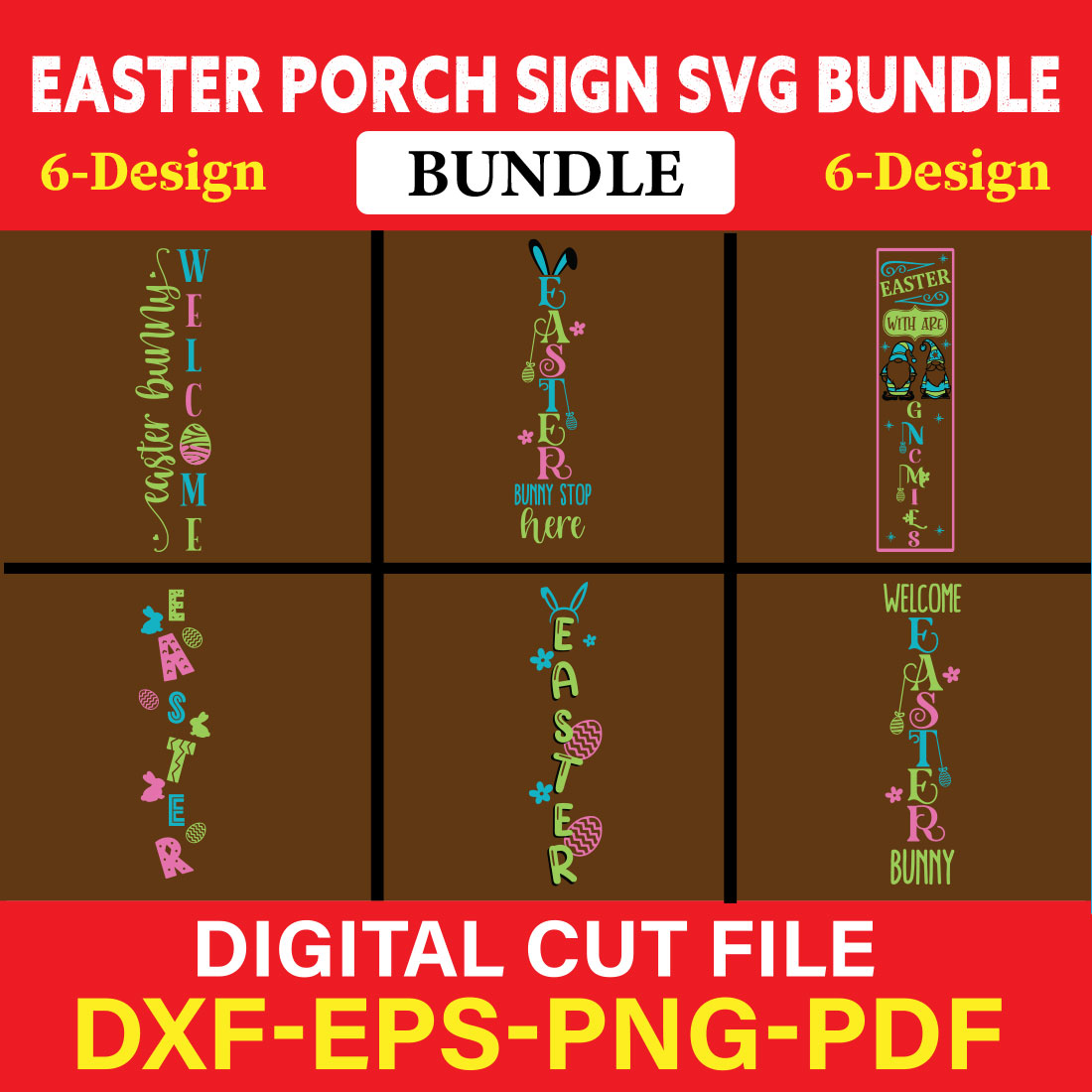 Easter Porch Sign T-shirt Design Bundle Vol-1 cover image.