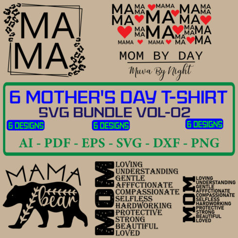 6 Mother's Day SVG Bundle Vol 02 cover image.