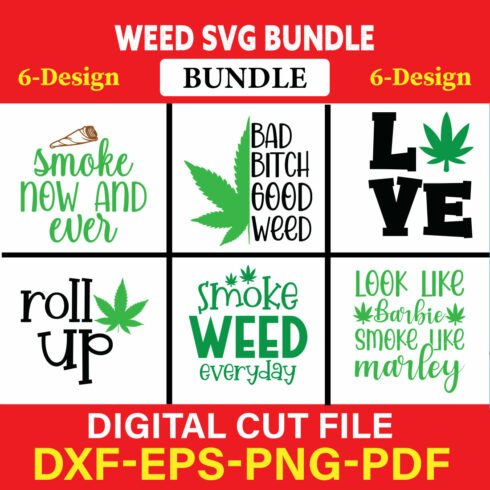 Weed T-shirt Design Bundle Vol-2 cover image.