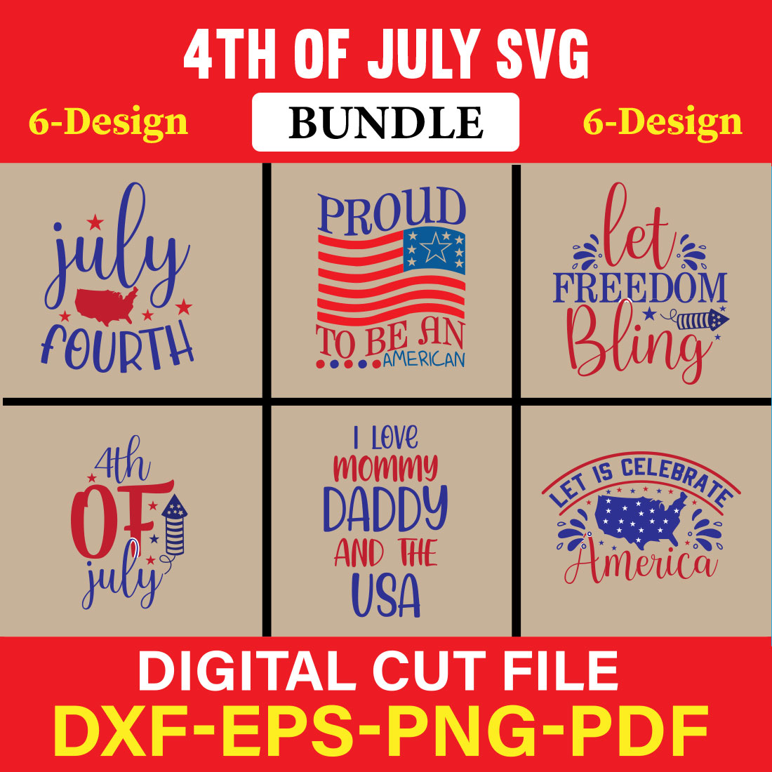 4th of July SVG Bundle, July 4th SVG, Fourth of July SVG Vol-01 cover image.