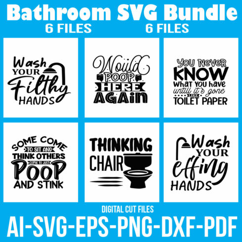 Bathroom SVG Bundle cover image.