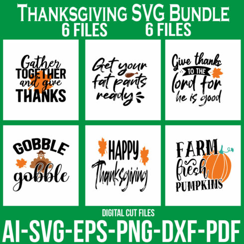 Thanksgiving SVG Bundle cover image.