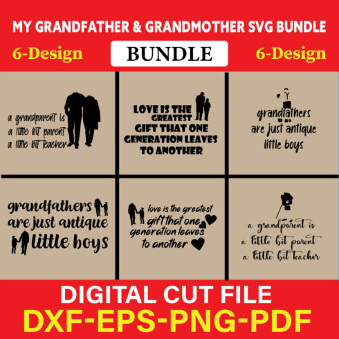 My Grandfather & Grandmother T-shirt Design Bundle Vol-2 cover image.