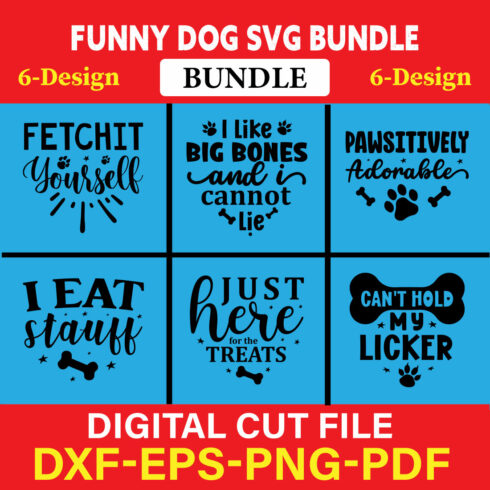 Funny Dog T-shirt Design Bundle Vol-4 cover image.