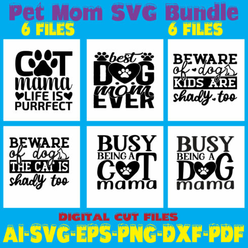 Pet Mom SVG Bundle cover image.