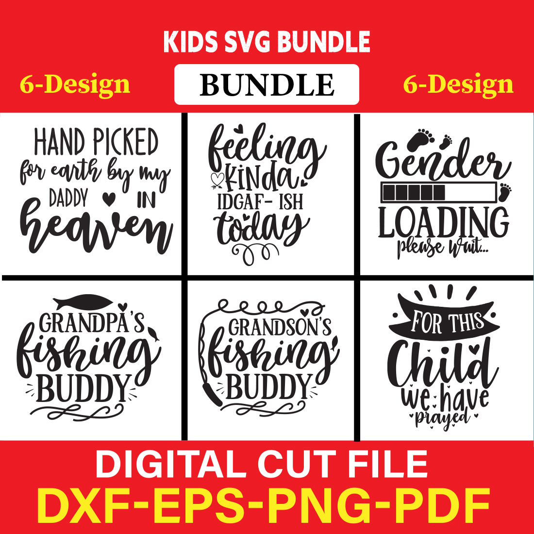 Kids T-shirt Design Bundle Vol-4 cover image.