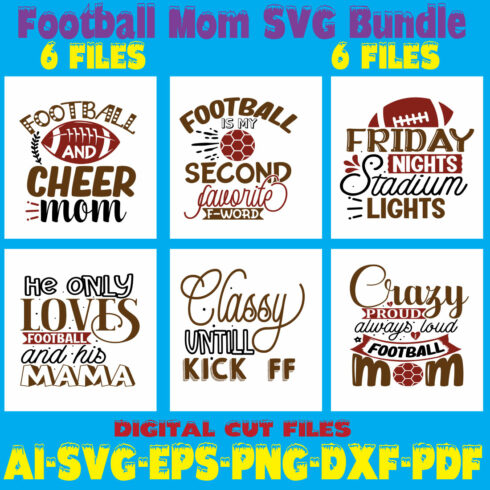 Football Mom SVG Bundle cover image.
