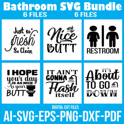 Bathroom SVG Bundle cover image.