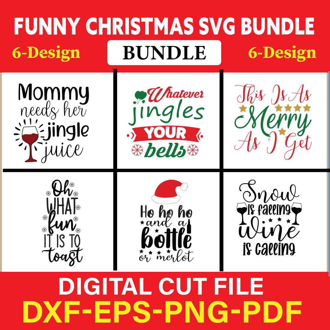 Christmas SVG Bundle / Funny Christmas SVG / Cut File Vol-04 cover image.