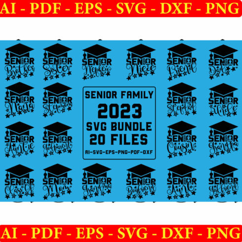 Senior Family 2023 SVG Bundle, Graduation Cut Files cover image.