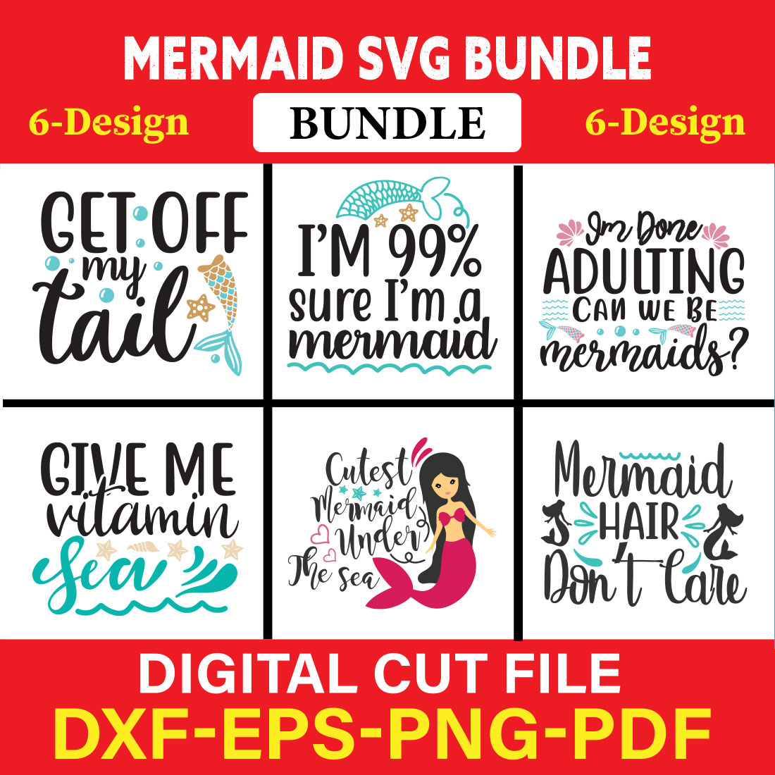 Mermaid T-shirt Design Bundle Vol-1 cover image.