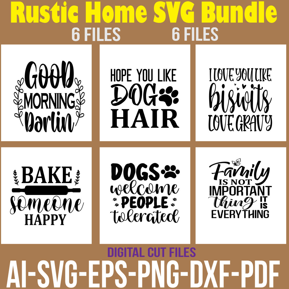 Rustic Home SVG Bundle cover image.
