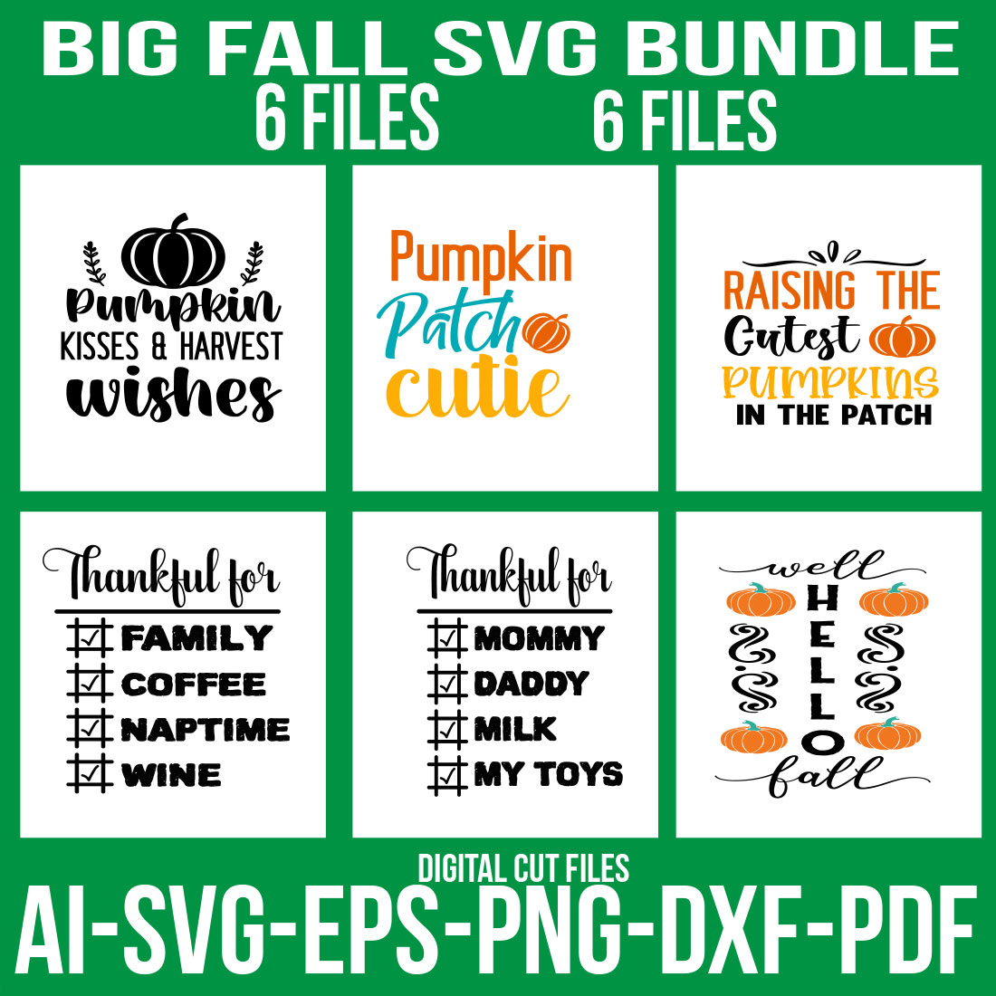 Big Fall SVG Bundle cover image.