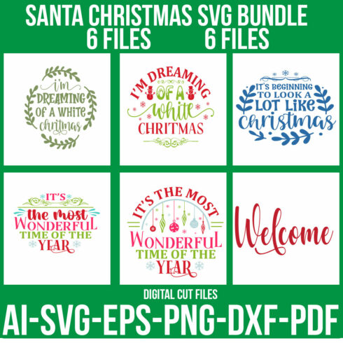 Santa Christmas SVG Bundle cover image.
