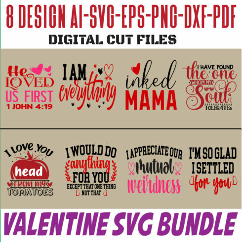 Valentine SVG Bundle cover image.