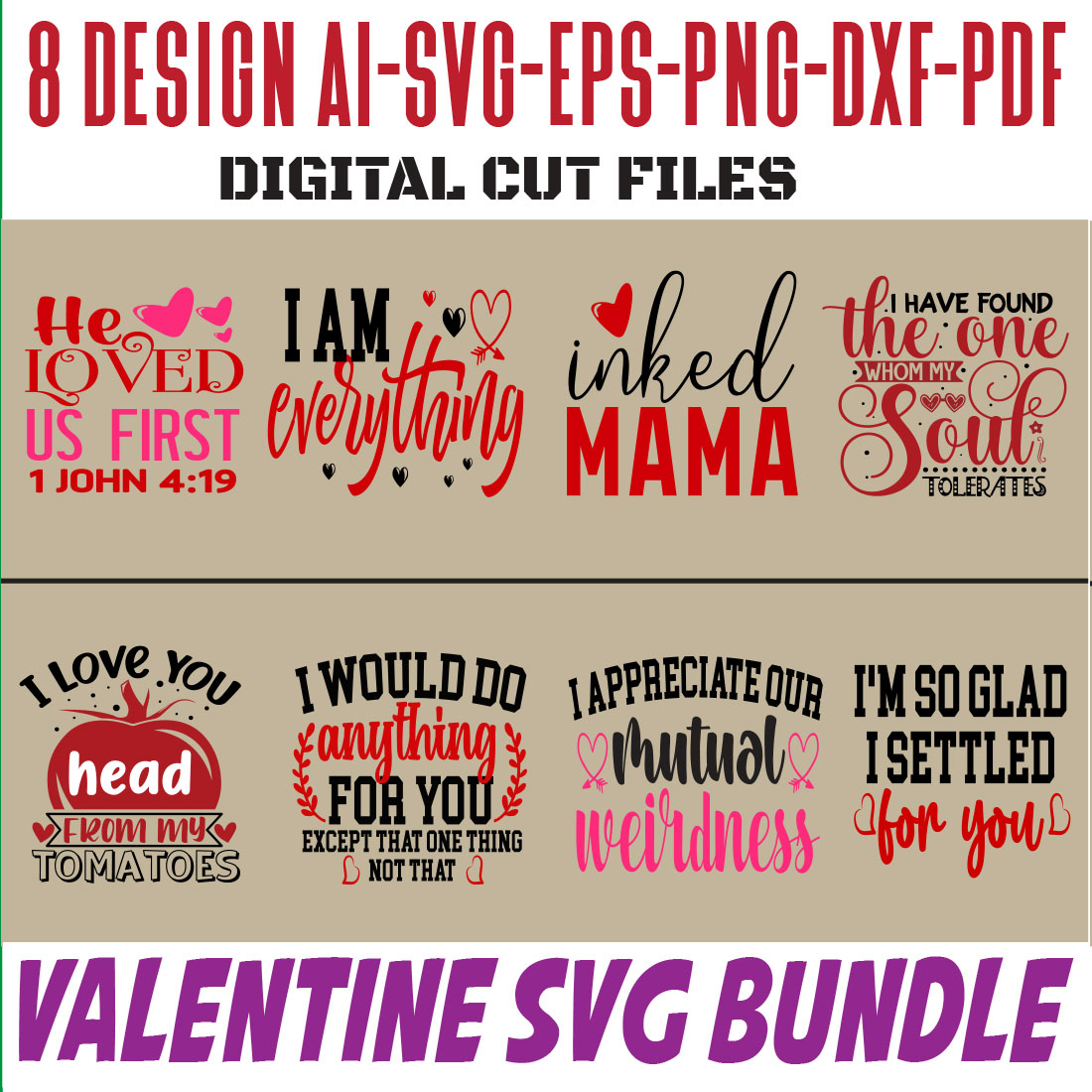 Valentine SVG Bundle cover image.