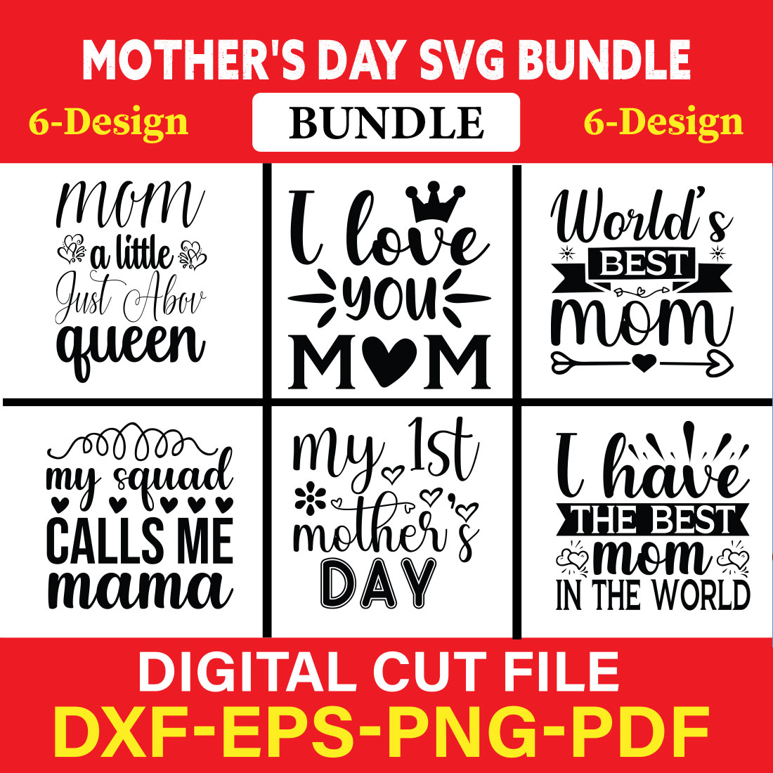 Mother's Day T-shirt Design Bundle Vol-5 cover image.