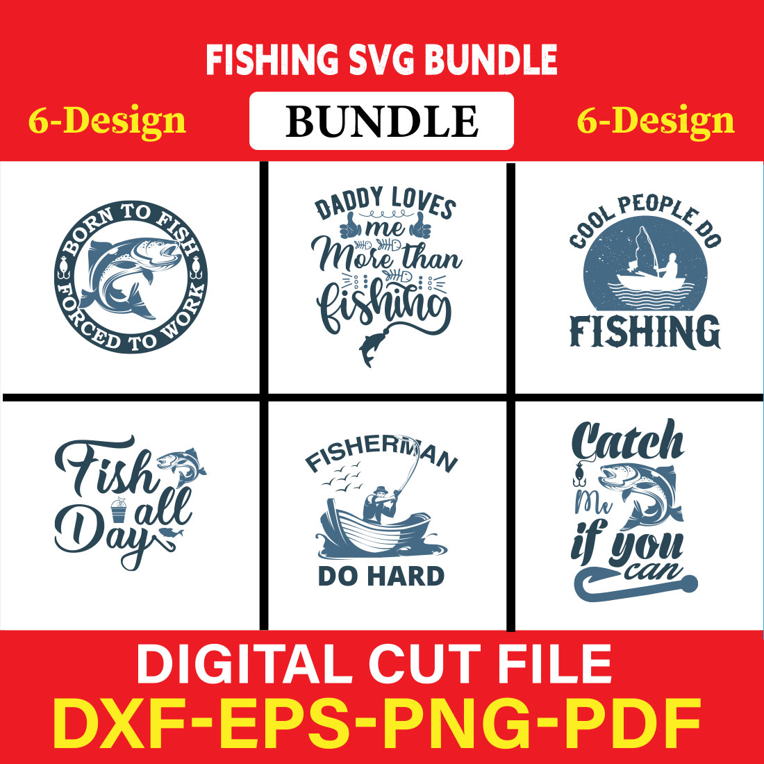 Fishing T-shirt Design Bundle Vol-1 cover image.