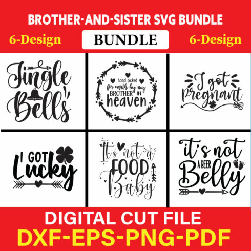 Brother-and-Sister T-shirt Design Bundle Vol-8 cover image.