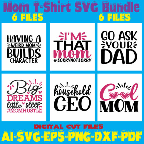 Mom T-Shirt SVG Bundle cover image.