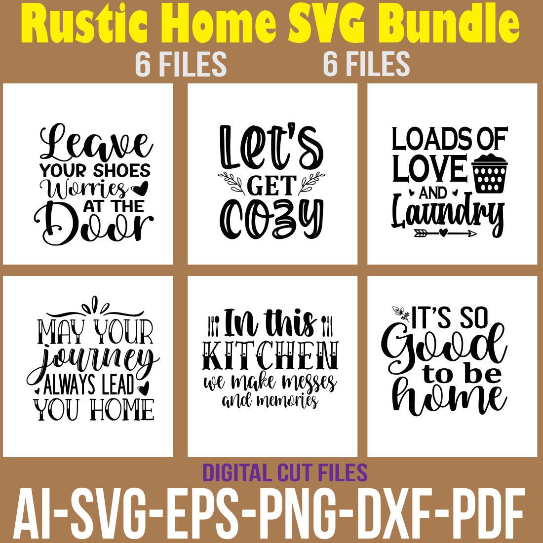 Rustic Home SVG Bundle cover image.