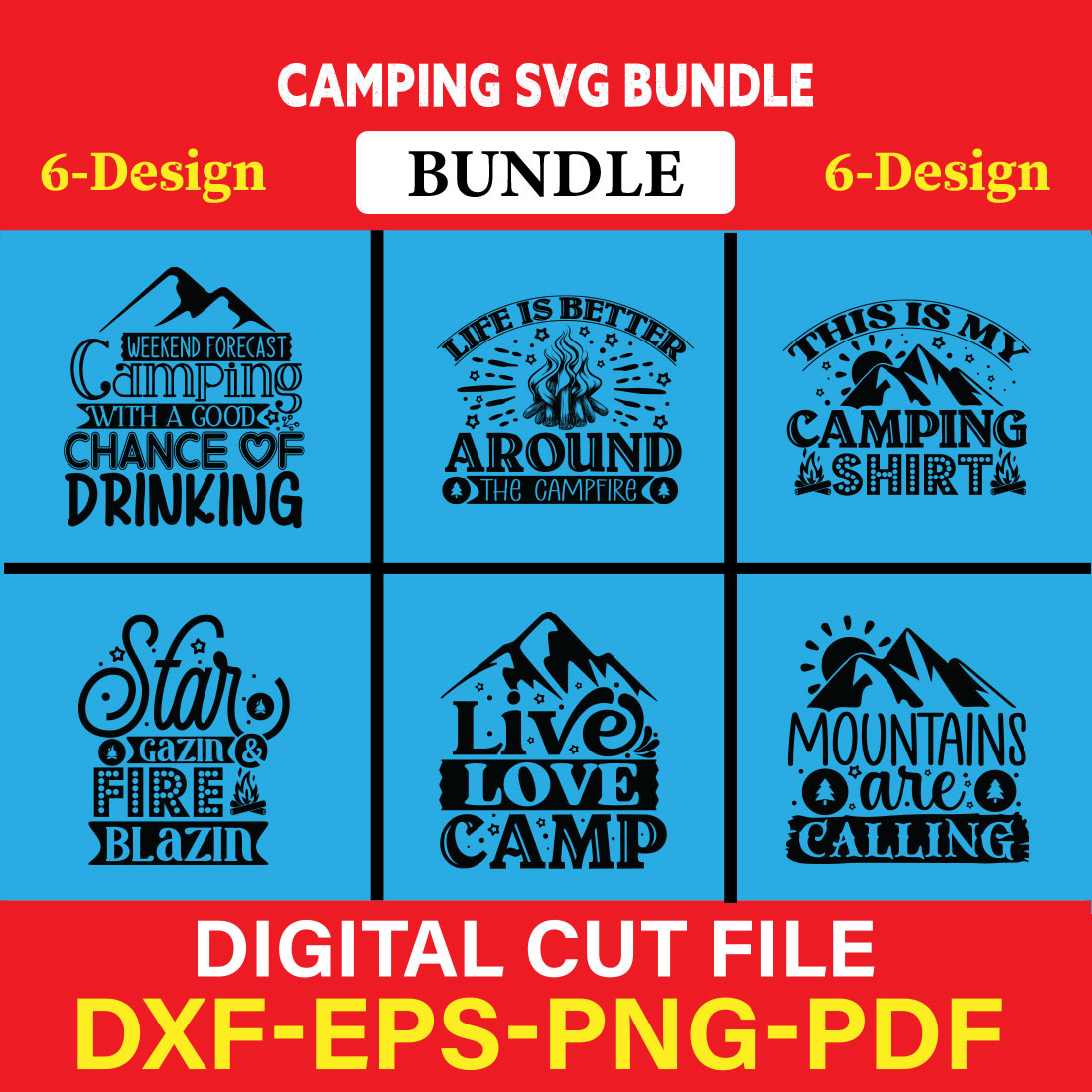 Camping T-shirt Design Bundle Vol-3 cover image.