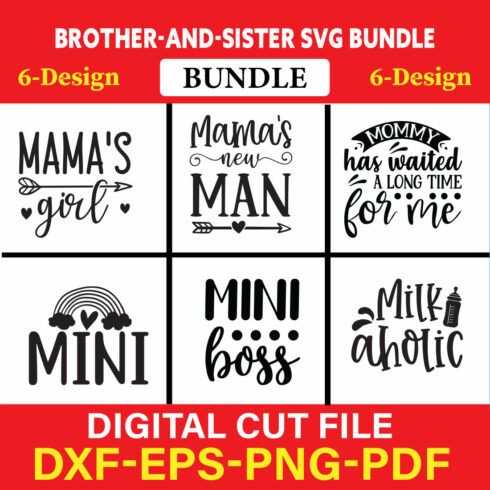 Brother-and-Sister T-shirt Design Bundle Vol-10 cover image.