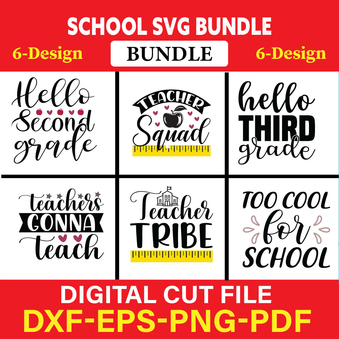 School svg bundle T-shirt Design Bundle Vol-8 cover image.