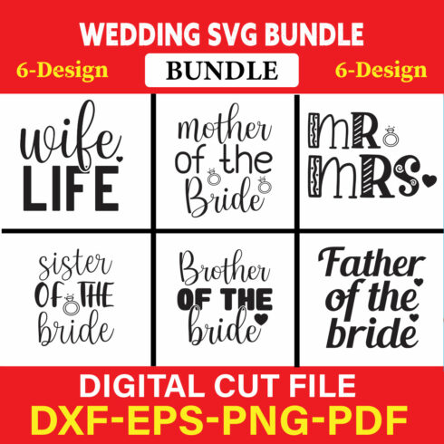 Wedding T-shirt Design Bundle Vol-6 cover image.