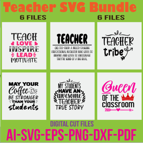 Teacher SVG Bundle cover image.
