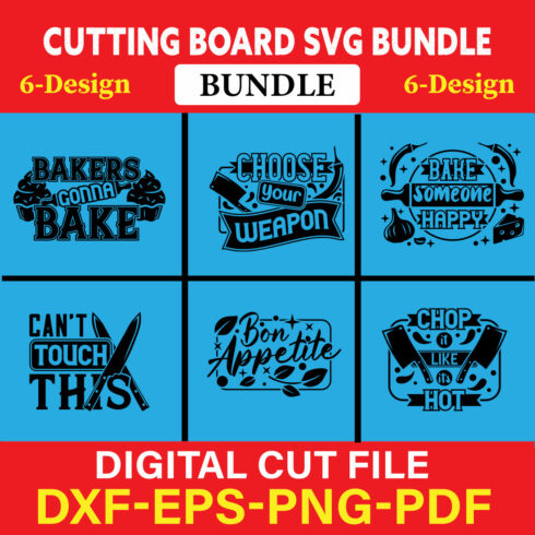 Cutting Board T-shirt Design Bundle Vol-1 cover image.