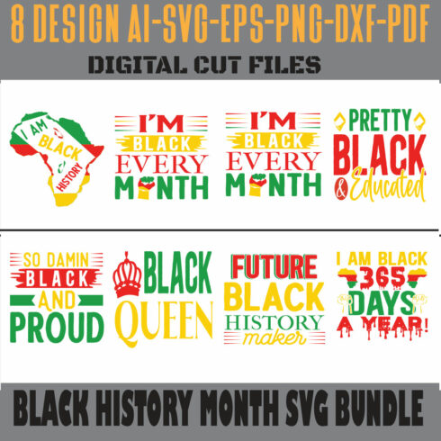 Black History Month Svg Bundle cover image.