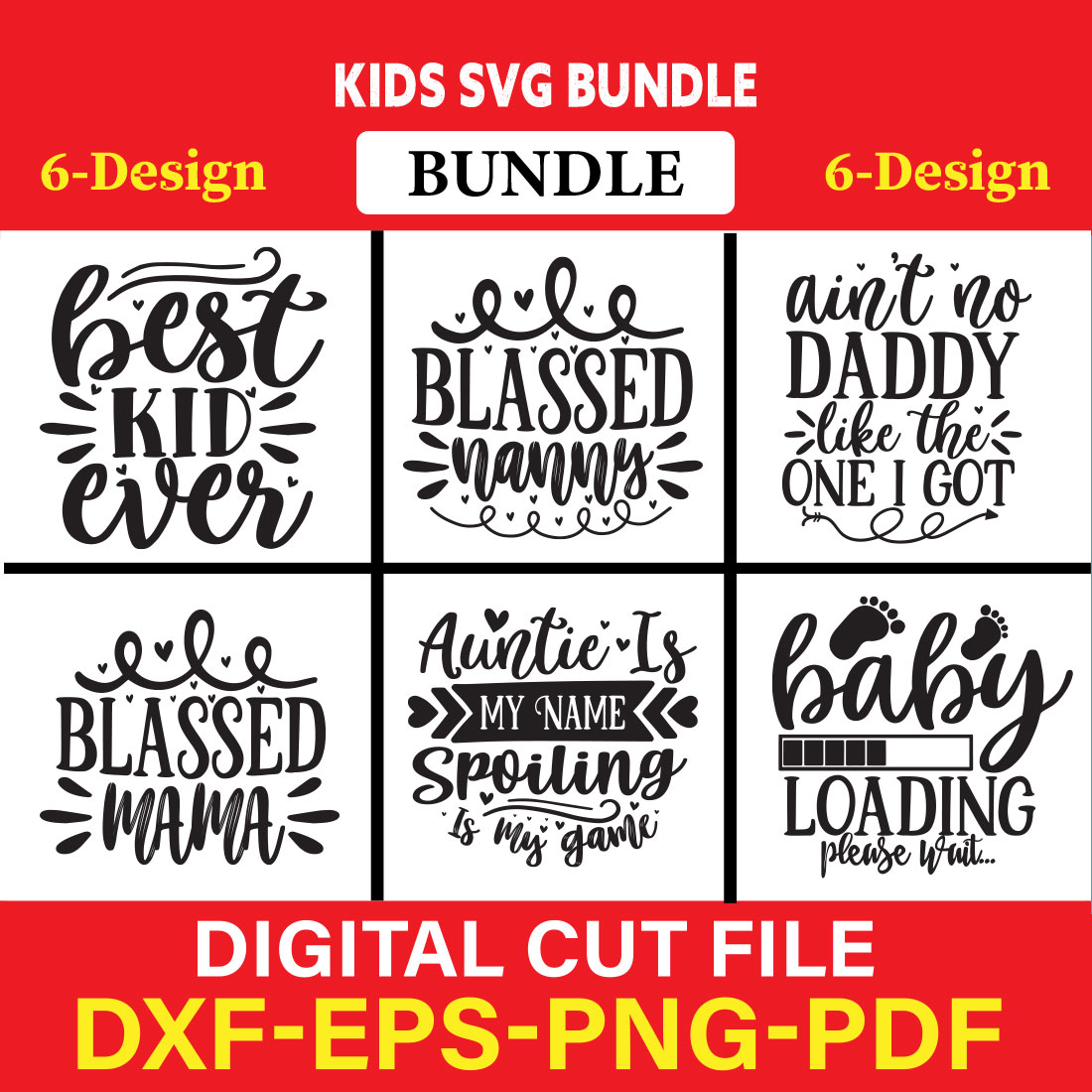 Kids T-shirt Design Bundle Vol-1 cover image.