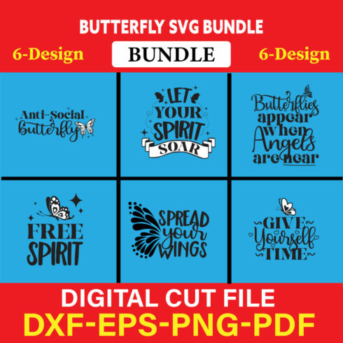 Butterfly T-shirt Design Bundle Vol-1 cover image.