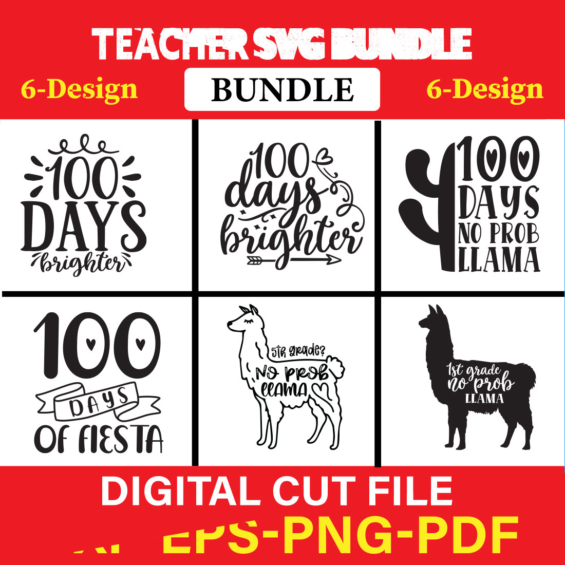 Teacher T-shirt Design Bundle Vol-4 cover image.