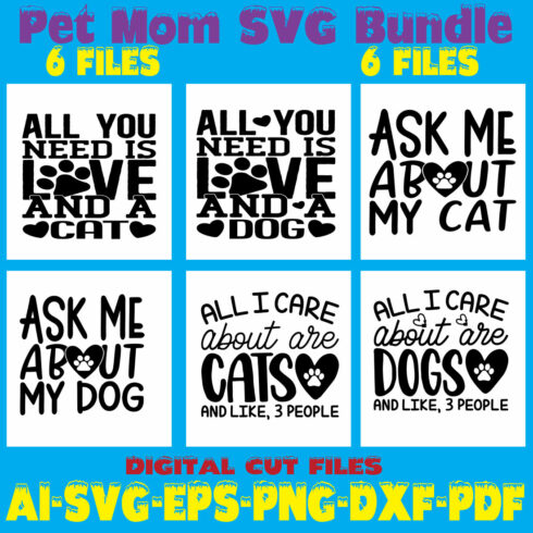 Pet Mom SVG Bundle cover image.