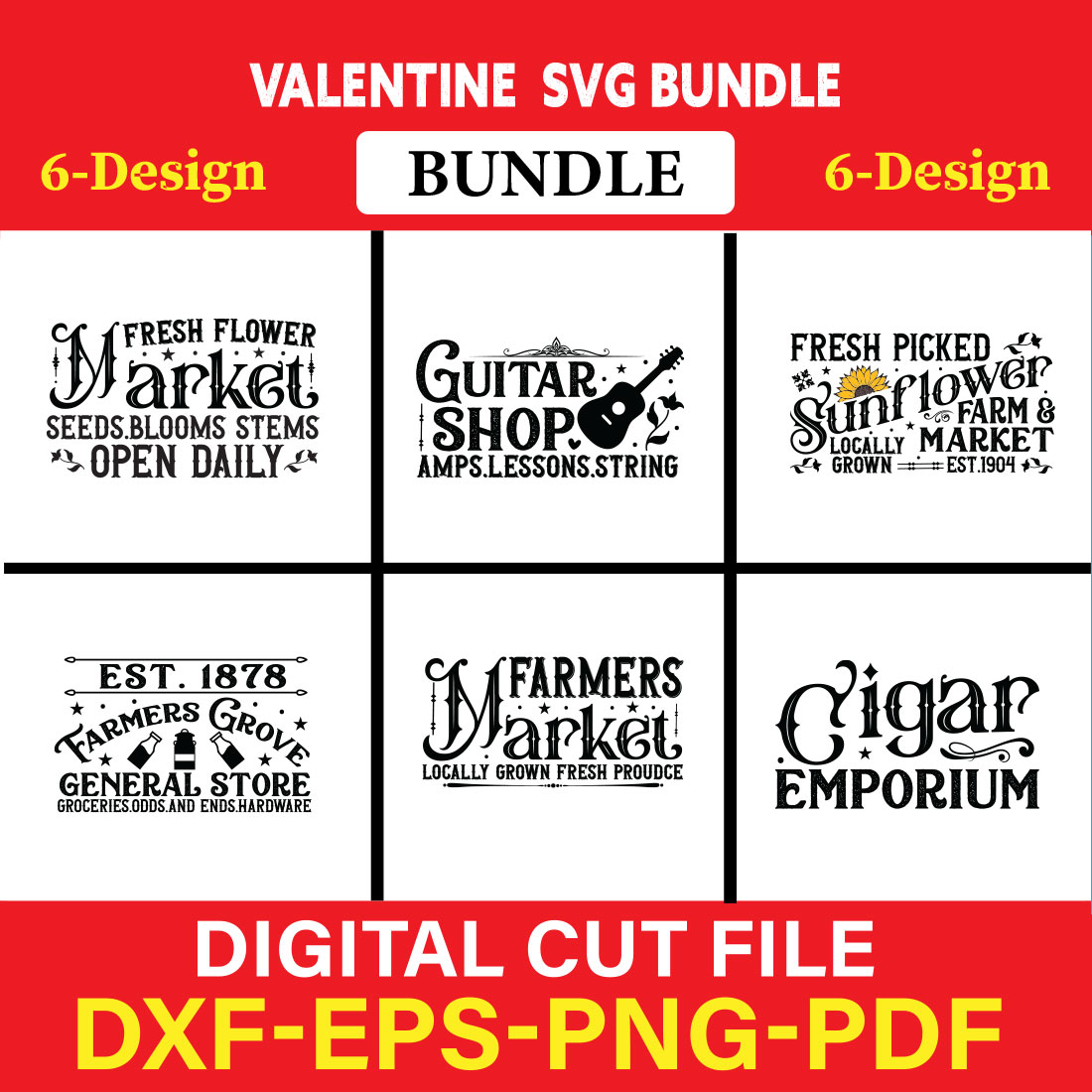 Valentine T-shirt Design Bundle Vol-6 cover image.