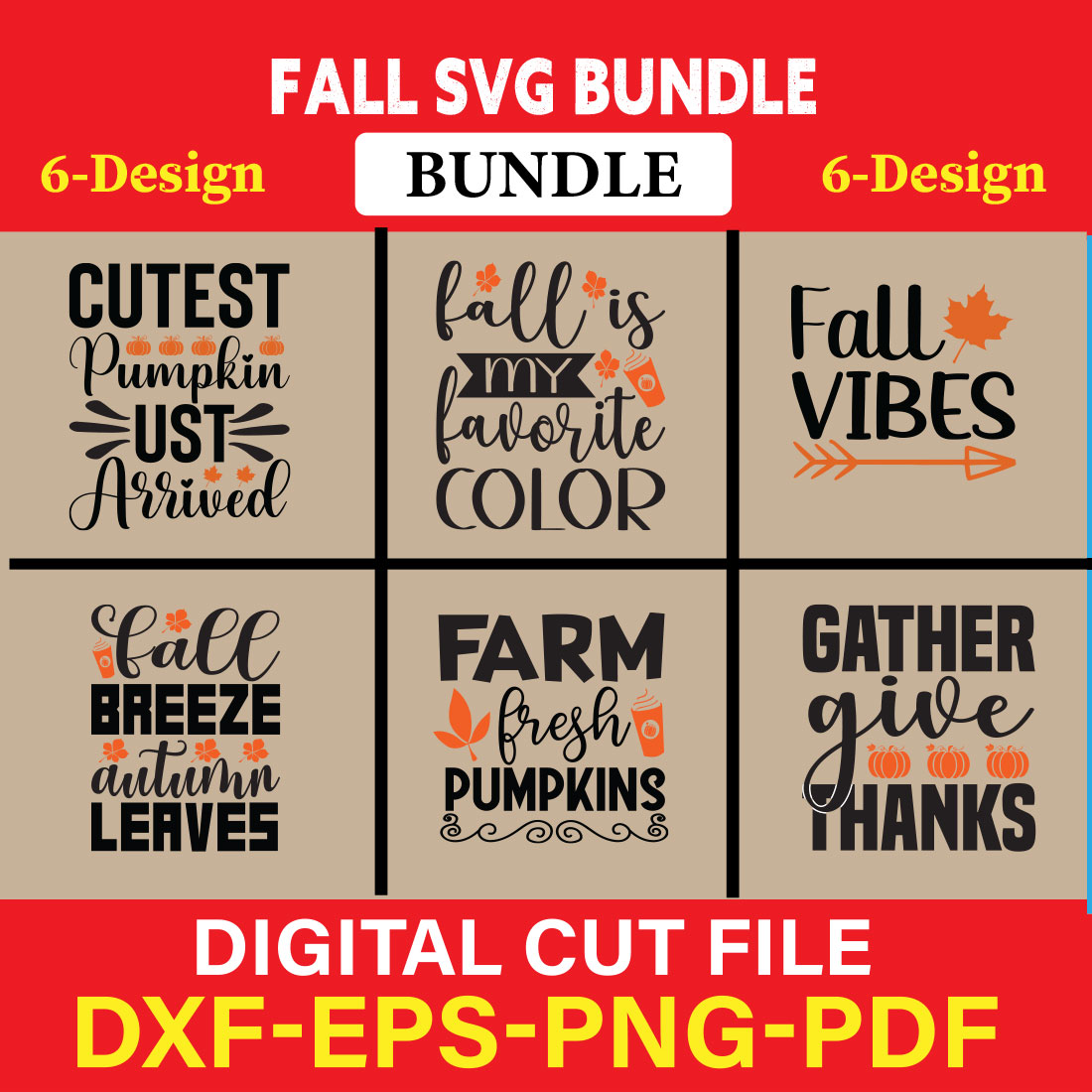 Fall SVG, Fall SVG Bundle, Autumn Svg, Thanksgiving Svg, Fall Svg Designs, Fall Sign, Autumn Bundle Svg, Vol-06 cover image.