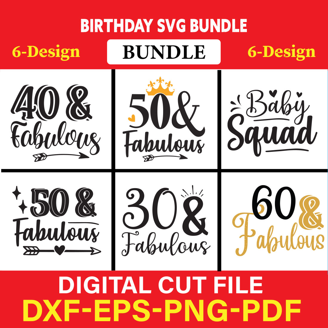 Birthday T-shirt Design Bundle Vol-1 cover image.