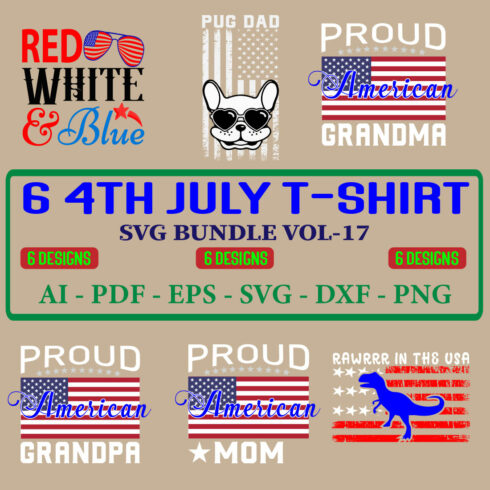 6 4th july T-shirt SVG Bundle Vol-17 cover image.