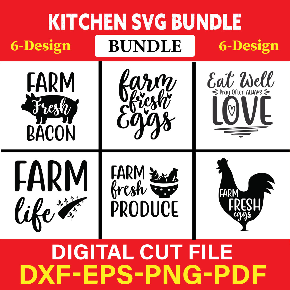 Kitchen T-shirt Design Bundle Vol-4 cover image.