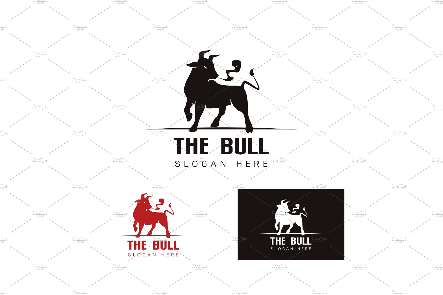 Elegant of the Bull logo template cover image.