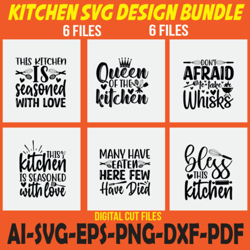 Kitchen Svg Design Bundle cover image.