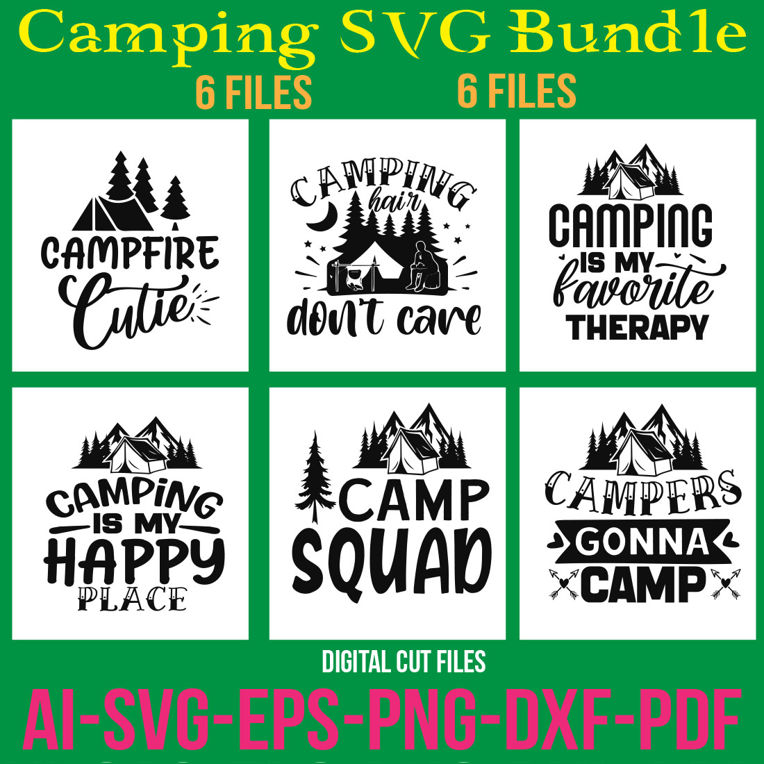 Camping SVG Bundle cover image.