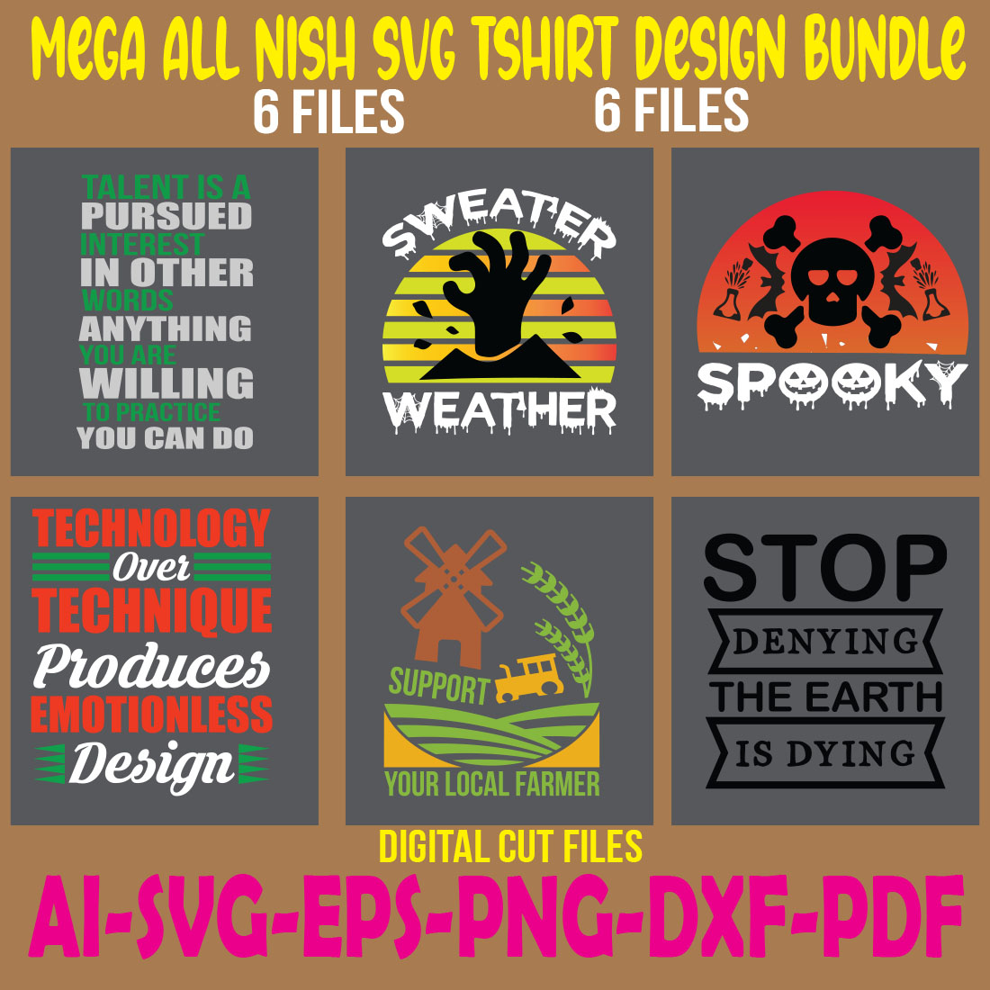 Mega All Nish SVG Tshirt Design Bundle cover image.